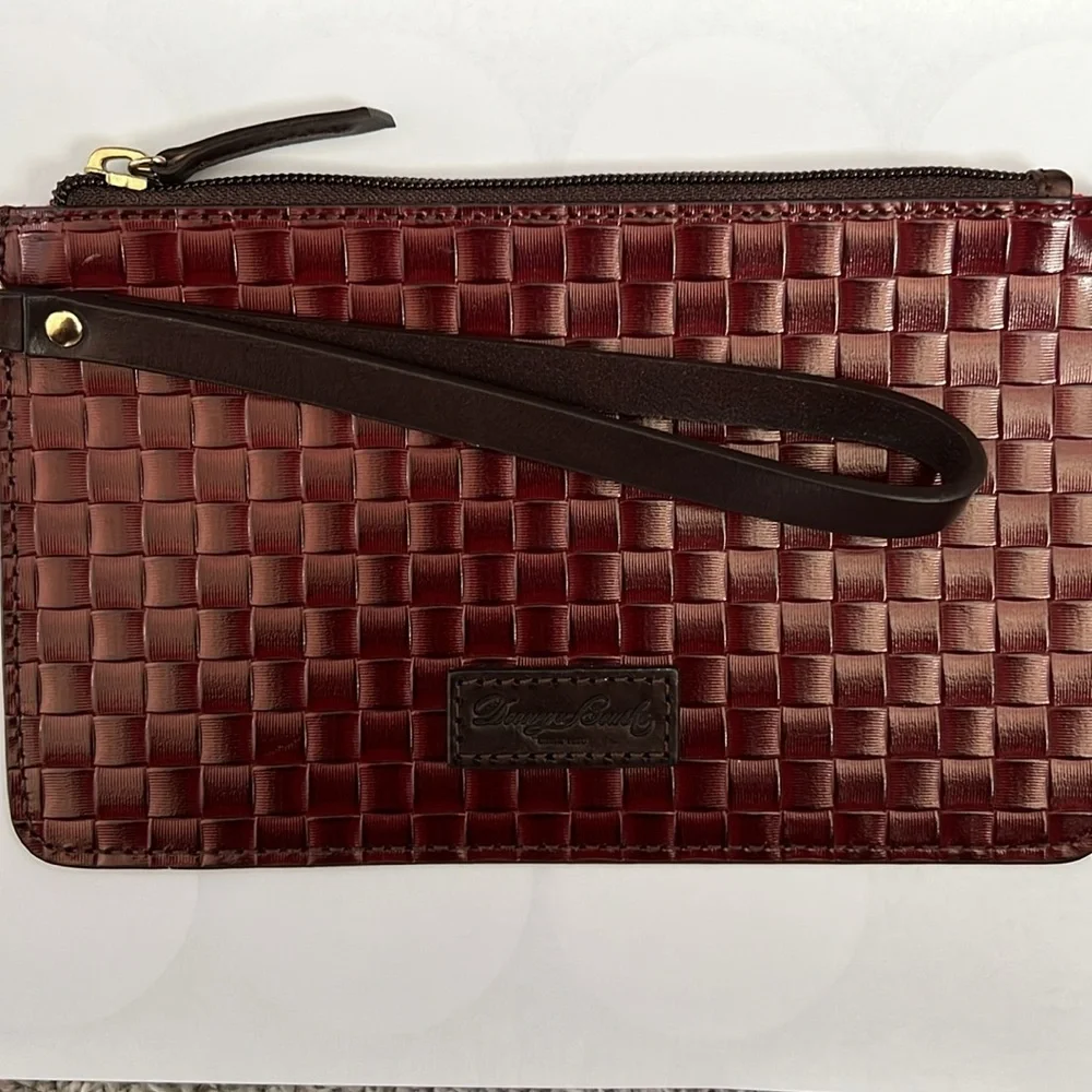 Dooney & Bourke Dark Red Leather Wristlet Clutch - Picture 2 of 4